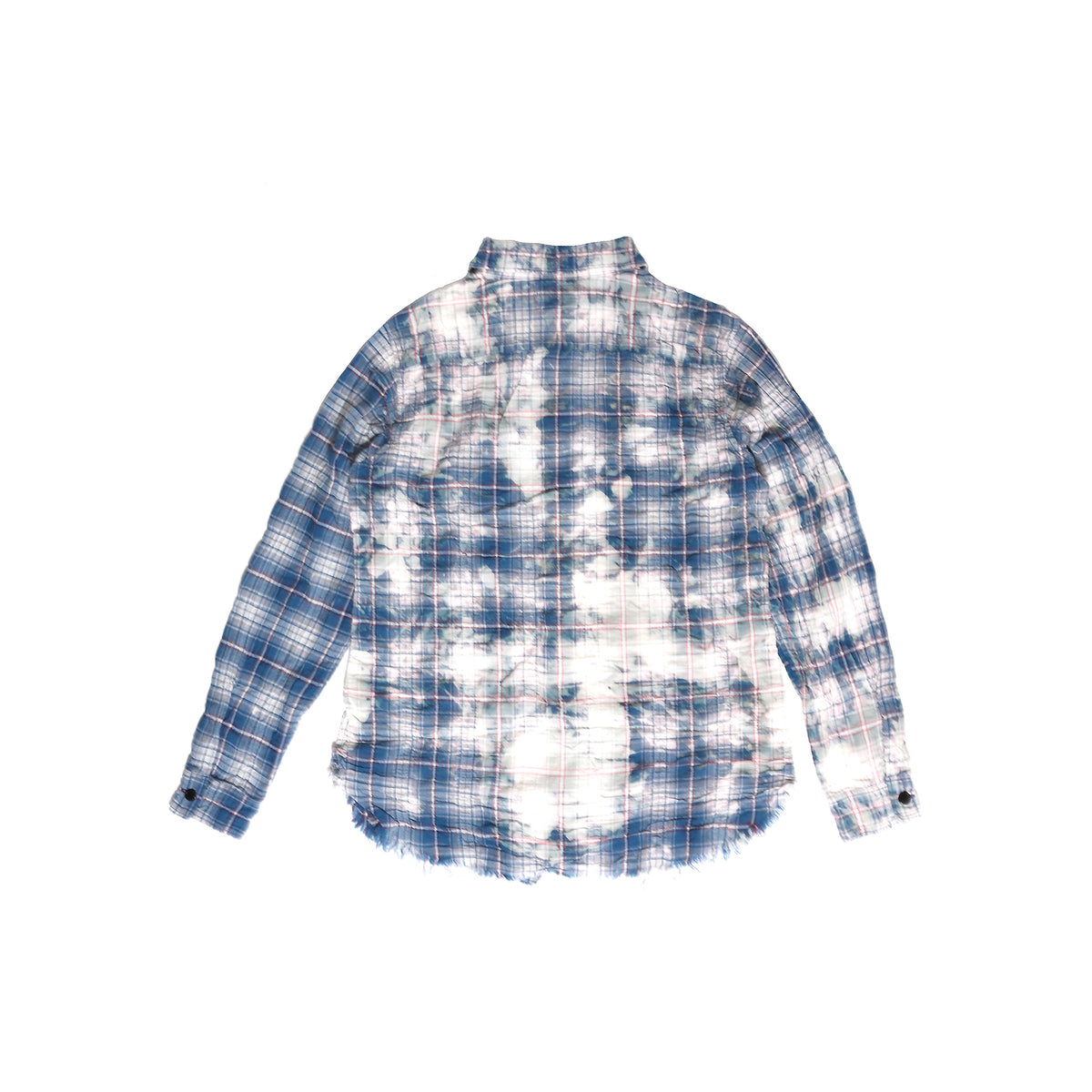 Saint Laurent SS16 Surf Sound Blue Bleached Raw Hem Flannel