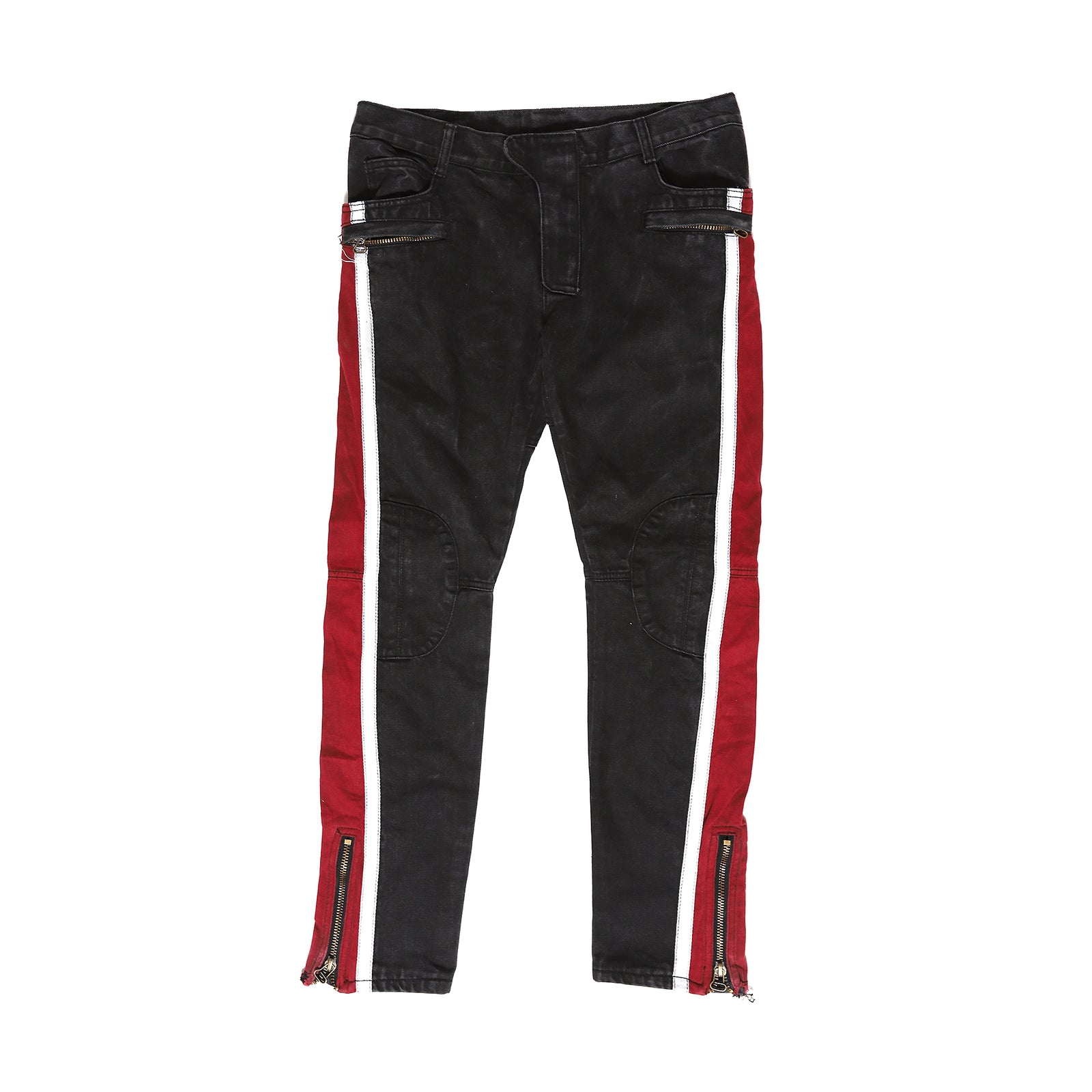 Balmain FW10 Sidestripe Biker Denim