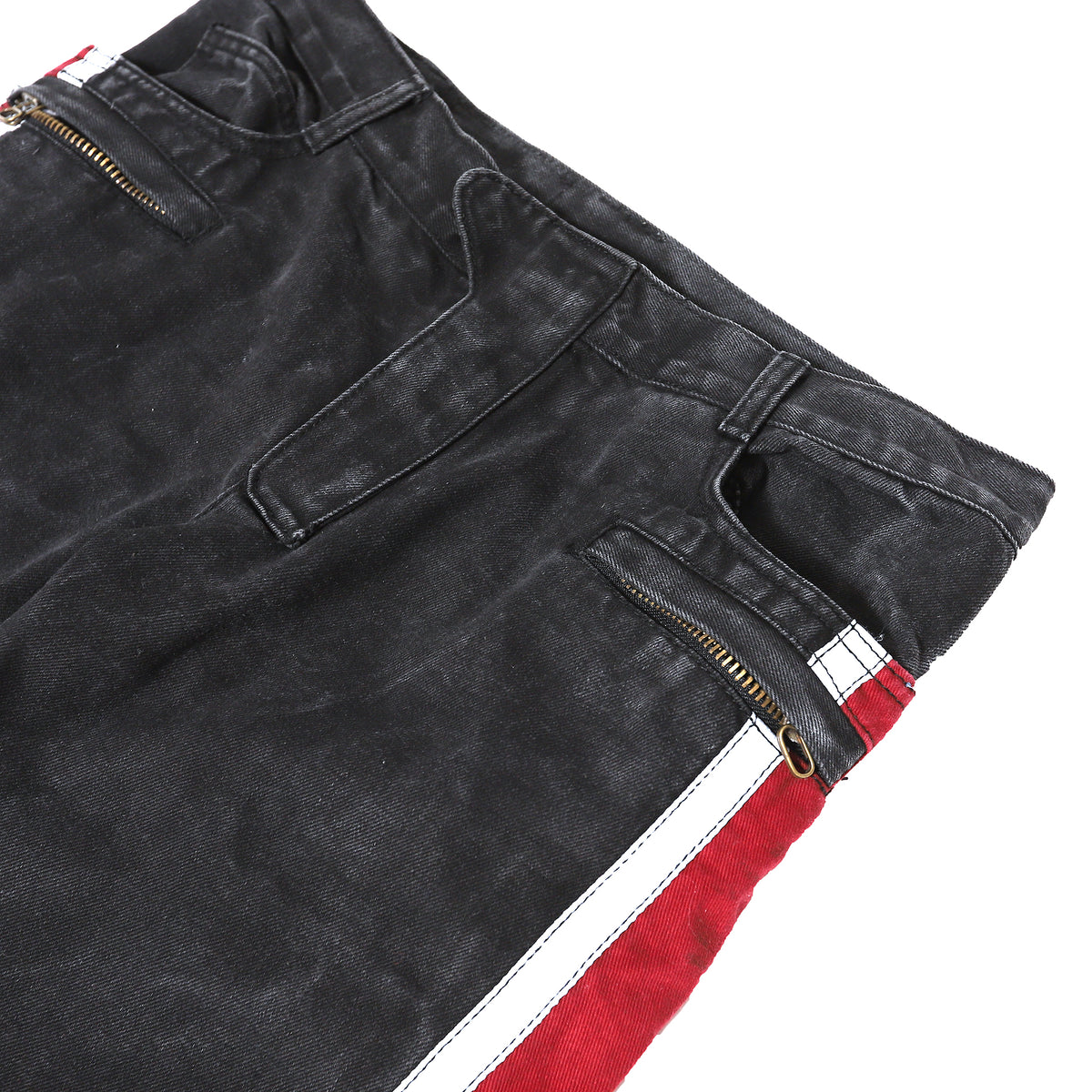 Balmain FW10 Sidestripe Biker Denim