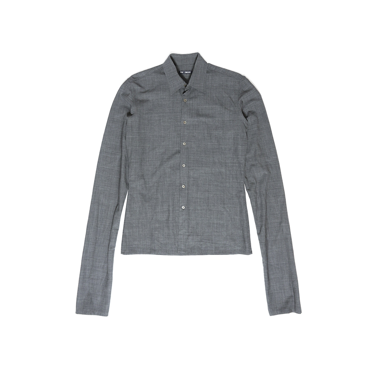 Raf Simons SS98 Black Palms Elongated Sleeves Plaid Shirt