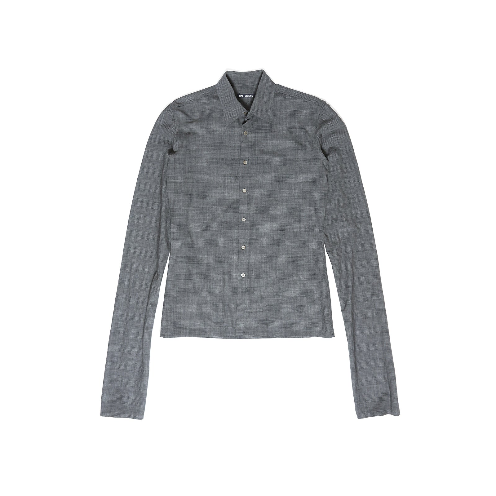 Raf Simons SS98 Black Palms Elongated Sleeves Plaid Shirt