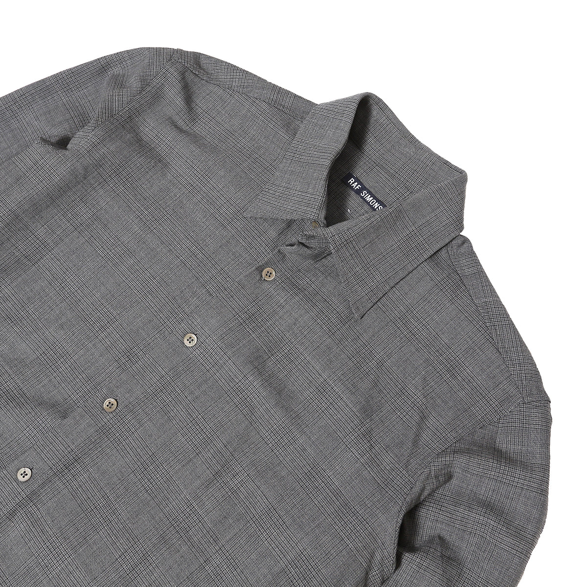 Raf Simons SS98 Black Palms Elongated Sleeves Plaid Shirt