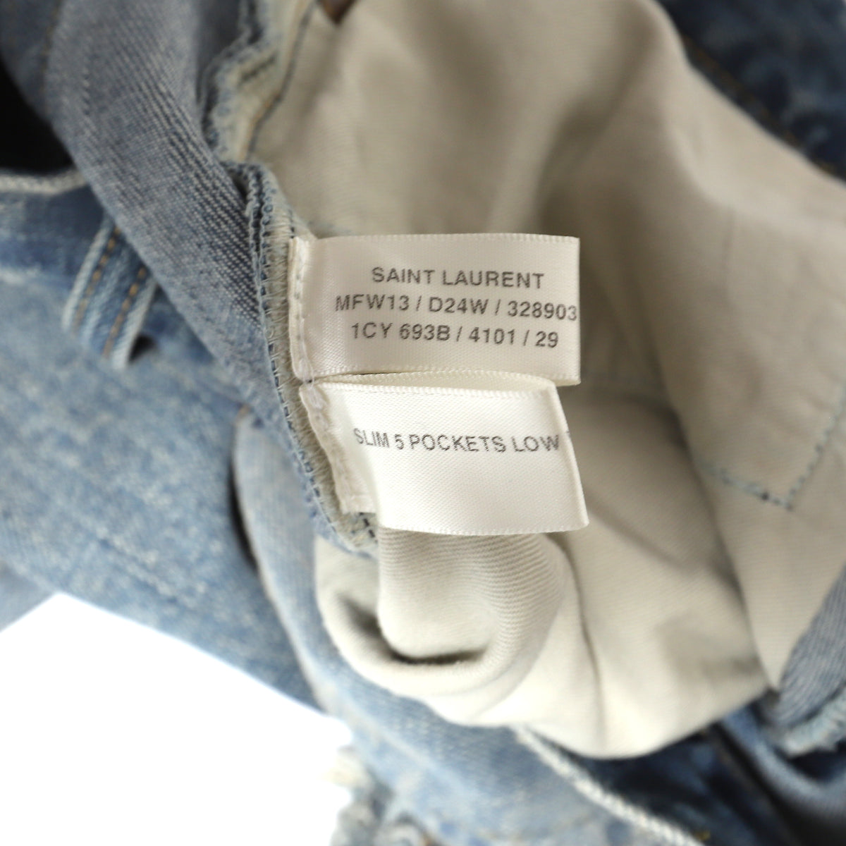 Saint Laurent Paris FW13 Sample Knee Blow Out Denim
