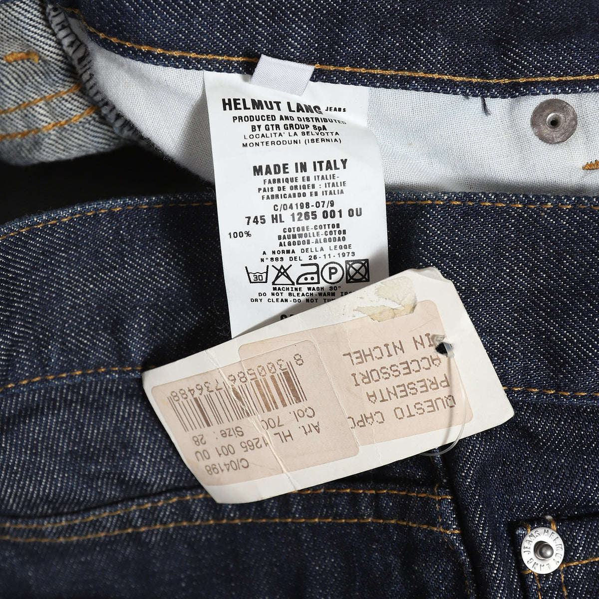Helmut Lang Archival Cargo Pocket Raw Denim