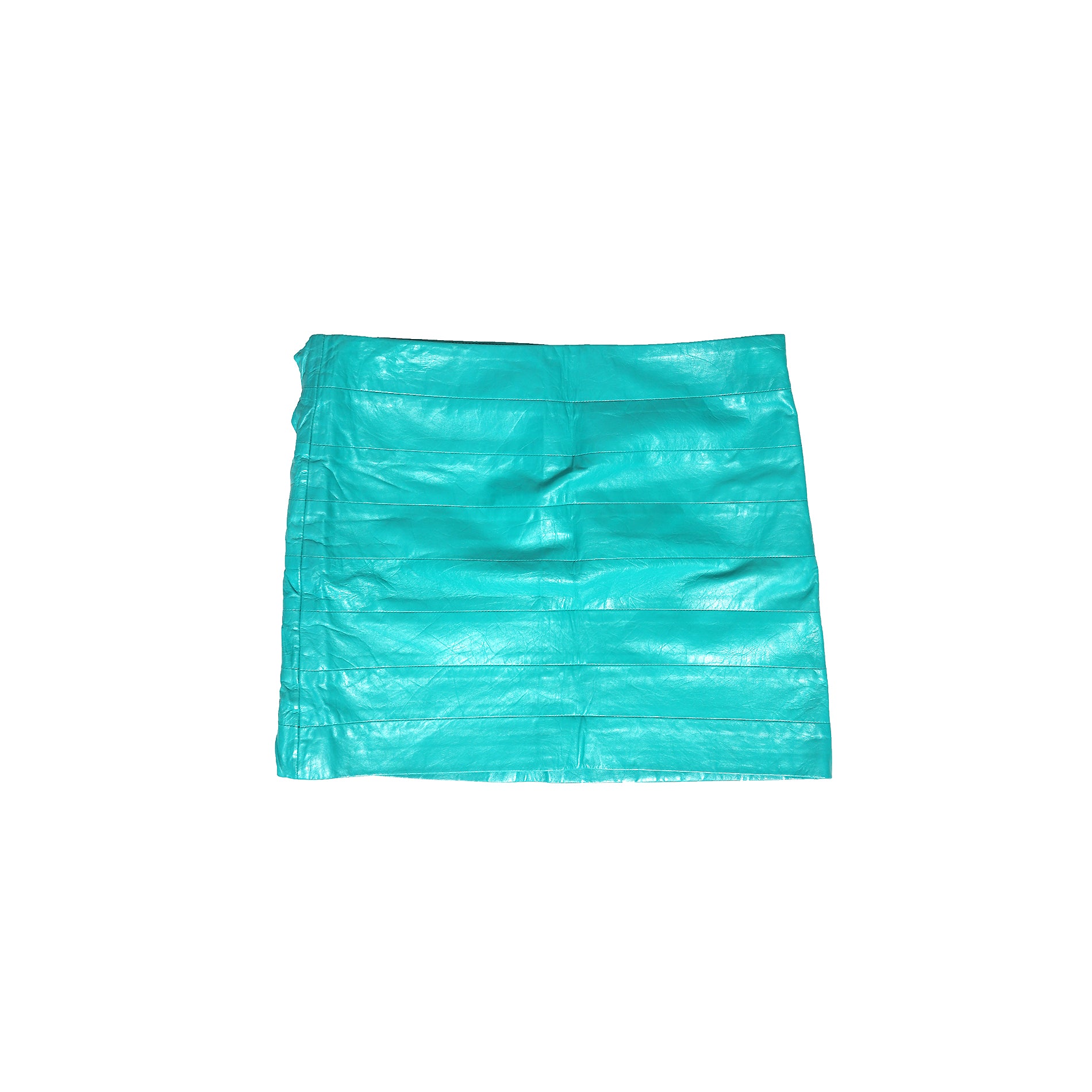 Gianni Versace 90s Teal Cutout Twisted Detail Skirt