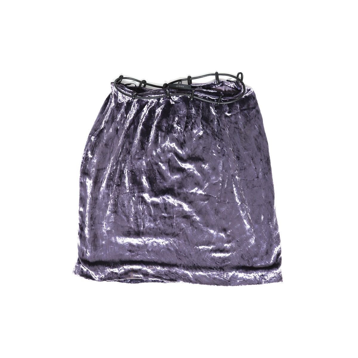 Gucci by Tom Ford AW99 Leather Belted Velvet Skirt