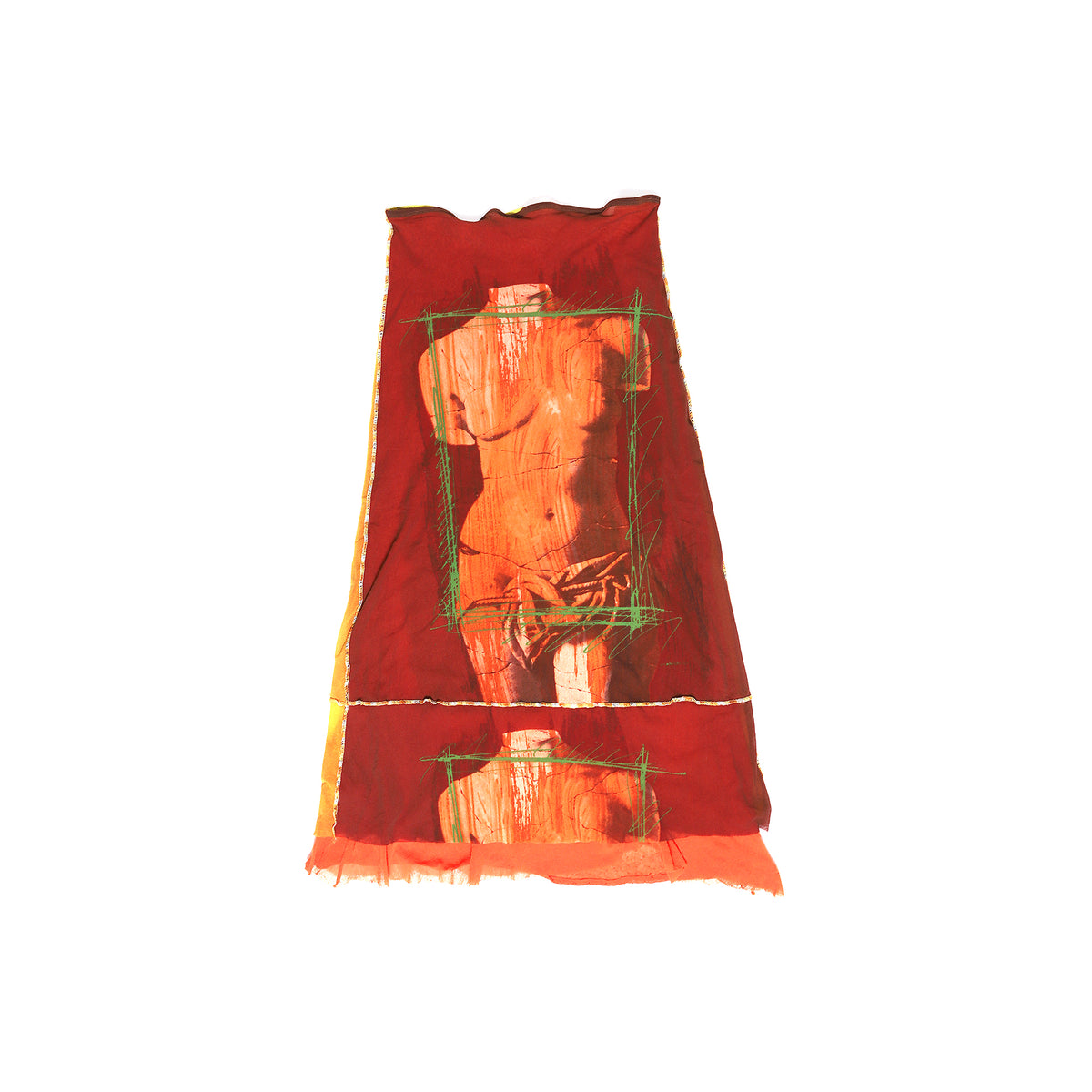Jean Paul Gaultier SS99 Venus De Milo Double Layer Sheer Mesh Skirt