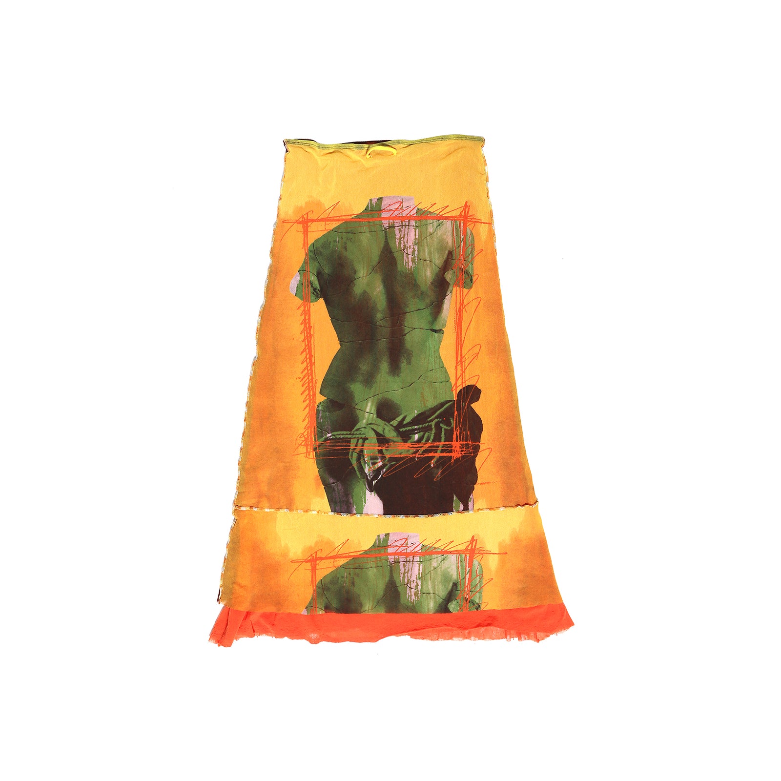 Jean Paul Gaultier SS99 Venus De Milo Double Layer Sheer Mesh Skirt