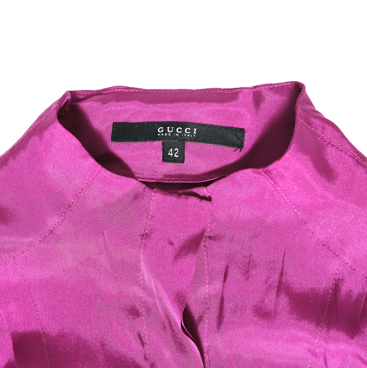 Gucci by Tom Ford AW04 Pink Flared Strap Sleeve Silk Blouse