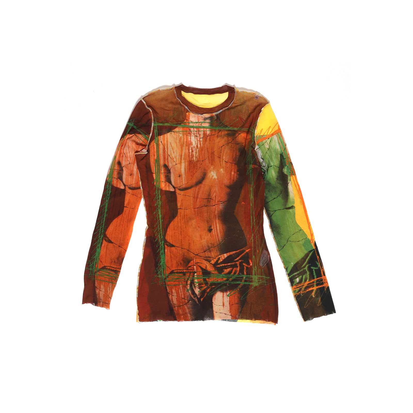 Jean Paul Gaultier SS99 Venus De Milo Sheer Mesh Longsleeve