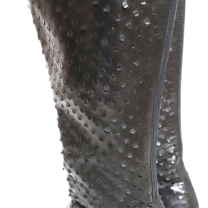 Helmut Lang Archival Black Leather Perforated Heeled Boots