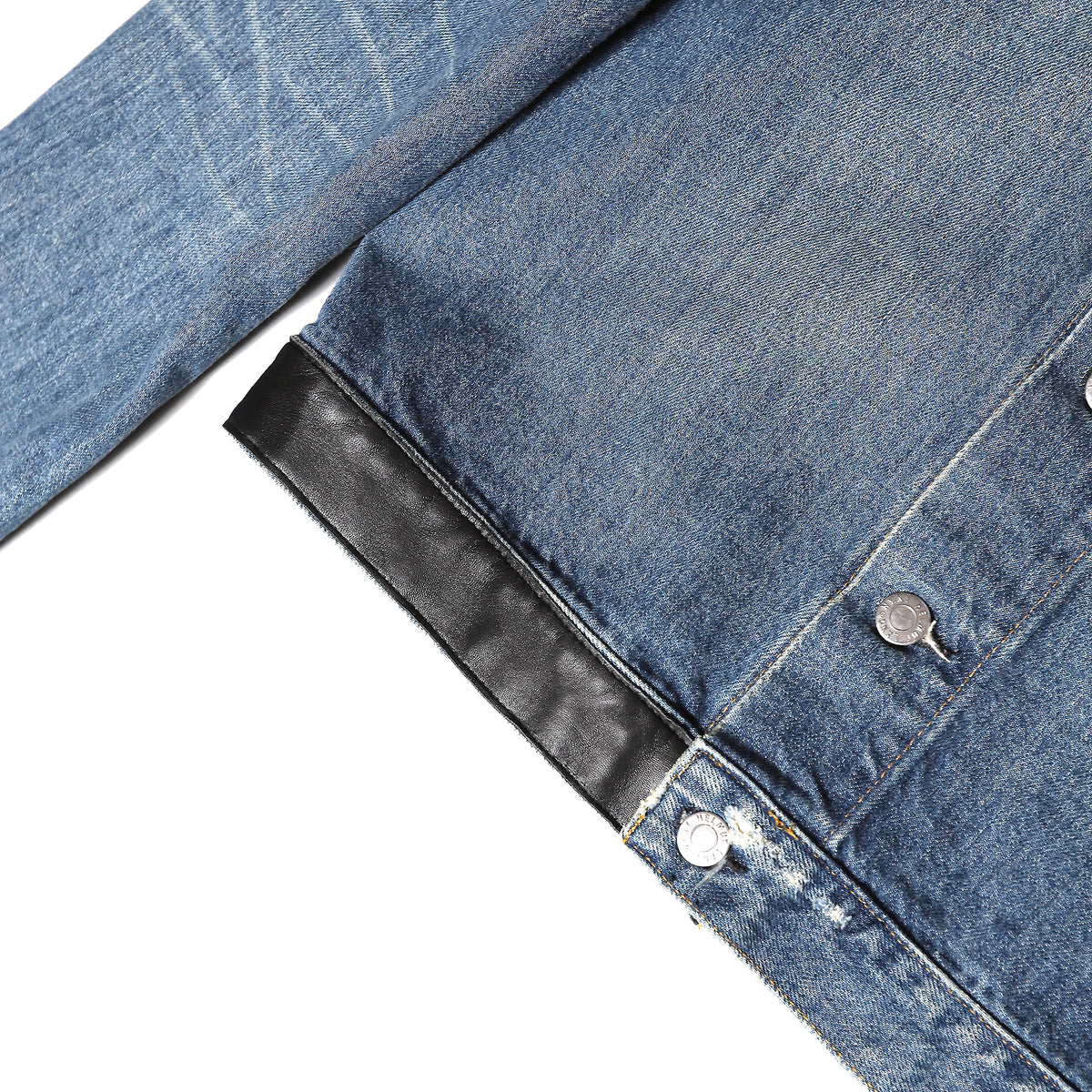 Helmut Lang SS03 Leather Sleeve Denim Jacket
