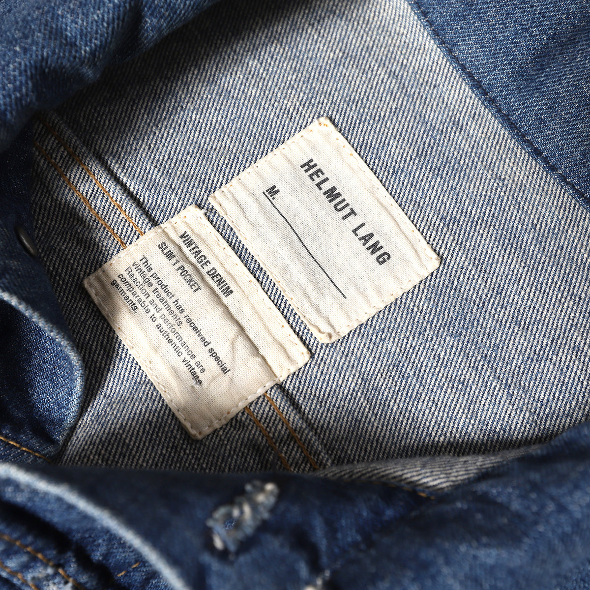 Helmut Lang SS03 Leather Sleeve Denim Jacket