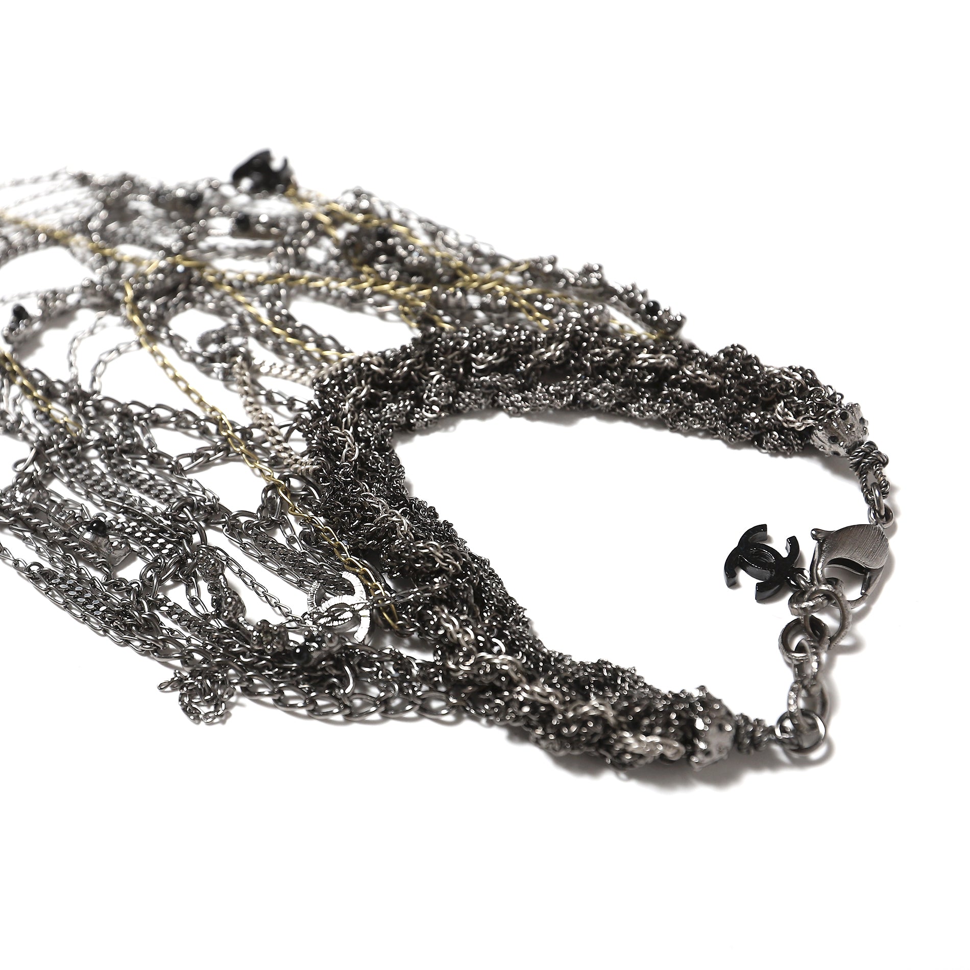 Chanel FW12 Aged Silver Multichain Bracelet - Ākaibu Store