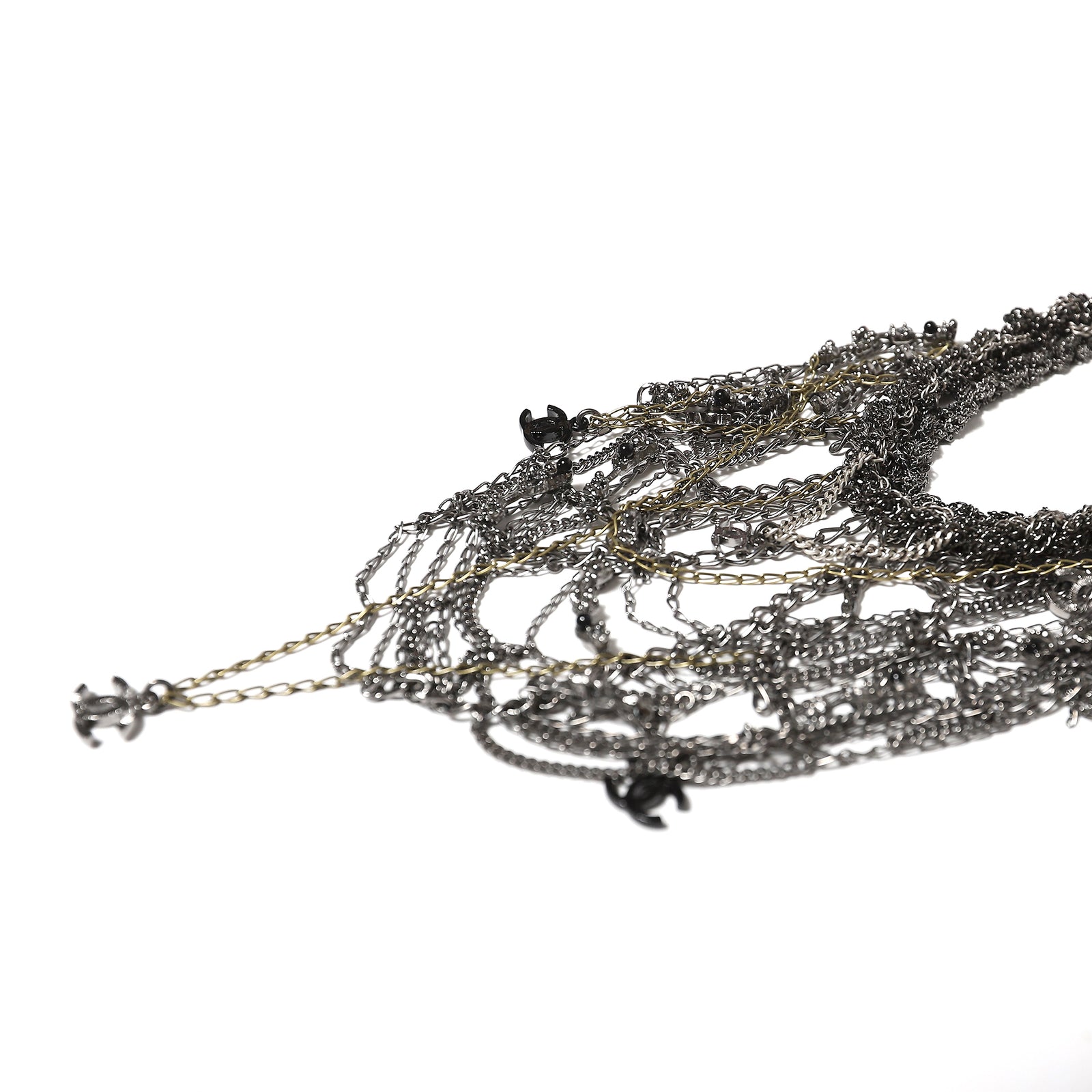 Chanel FW12 Aged Silver Multichain Bracelet