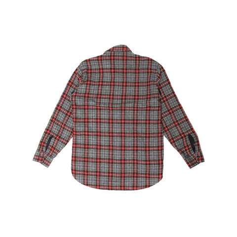 Saint Laurent Paris FW13 Gray and Red Oversized Flannel