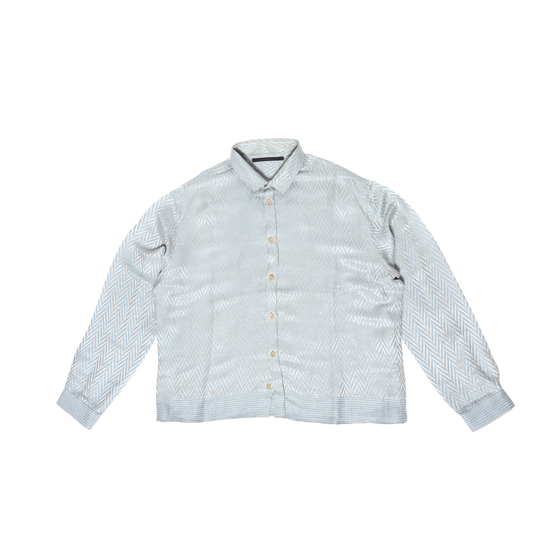 Haider Ackermann SS15 Light Blue Chevron Shirt