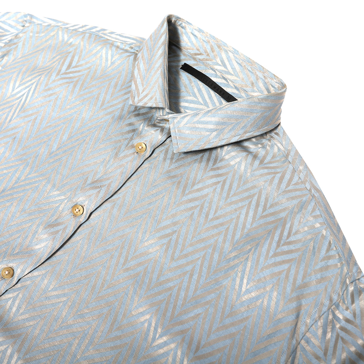 Haider Ackermann SS15 Light Blue Chevron Shirt