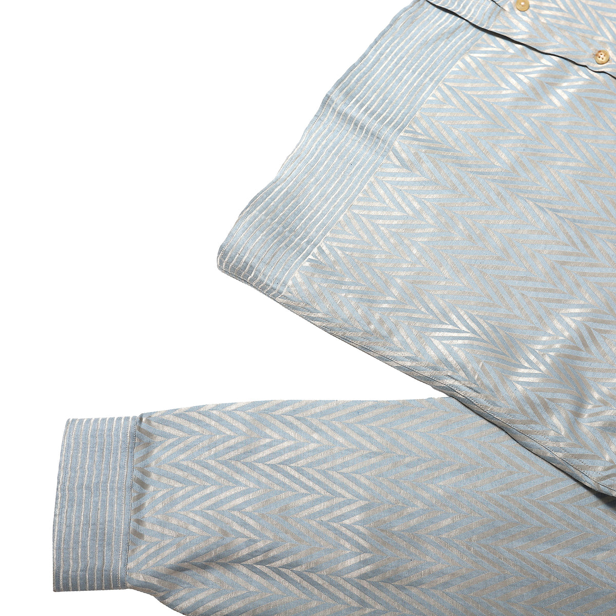 Haider Ackermann SS15 Light Blue Chevron Shirt