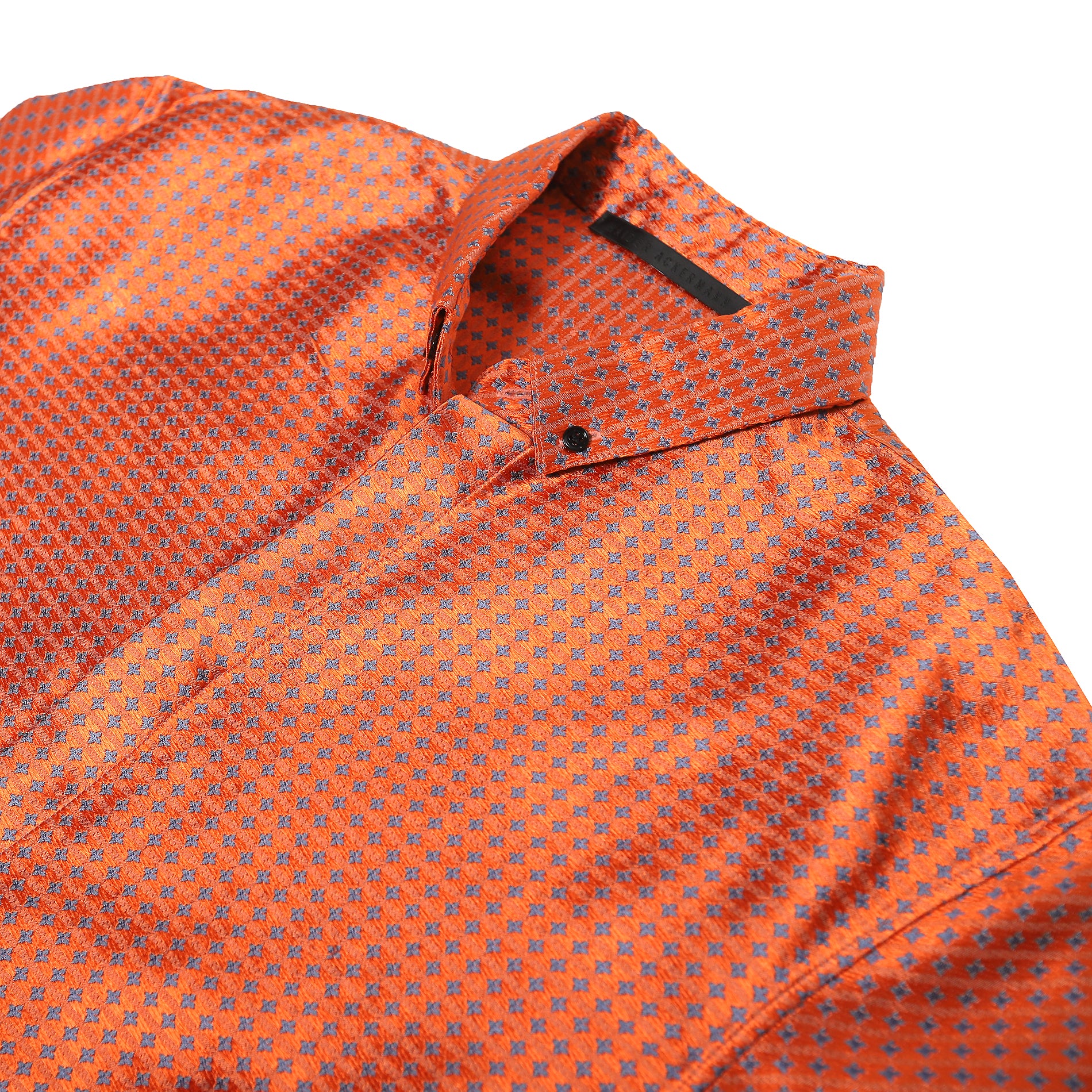 Haider Ackermann SS17 Orange Silk Short Sleeve Shirt