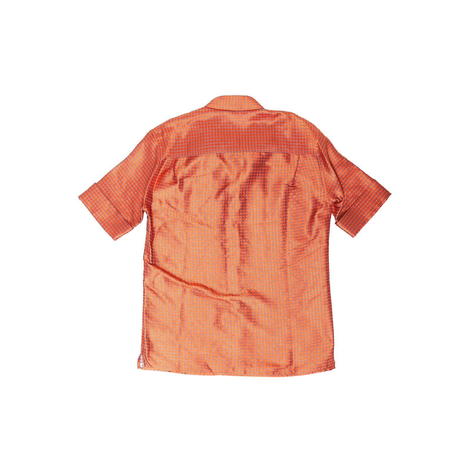 Haider Ackermann SS17 Orange Silk Short Sleeve Shirt