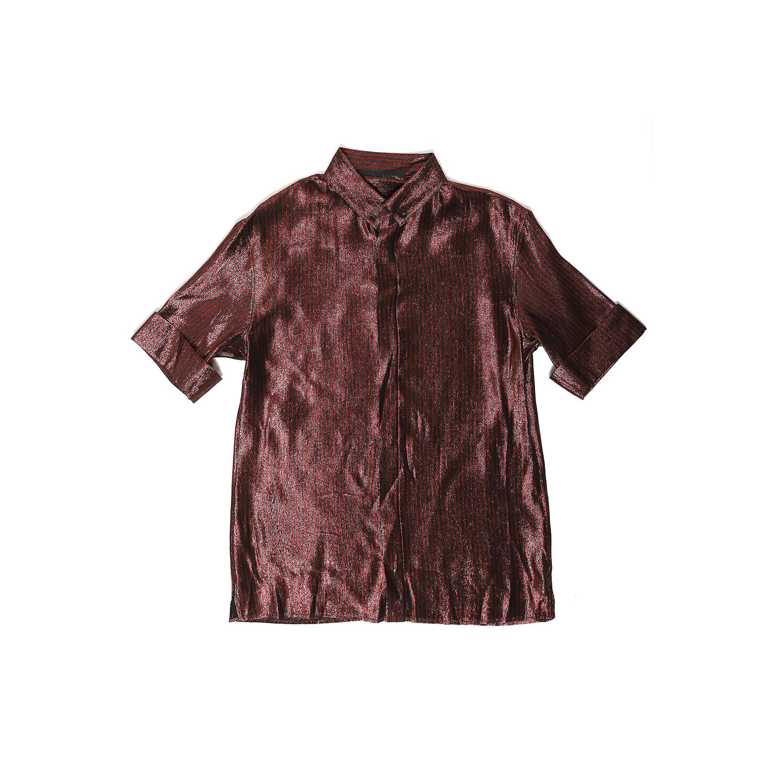 Haider Ackermann Short Sleeve Shirt Red Glitter