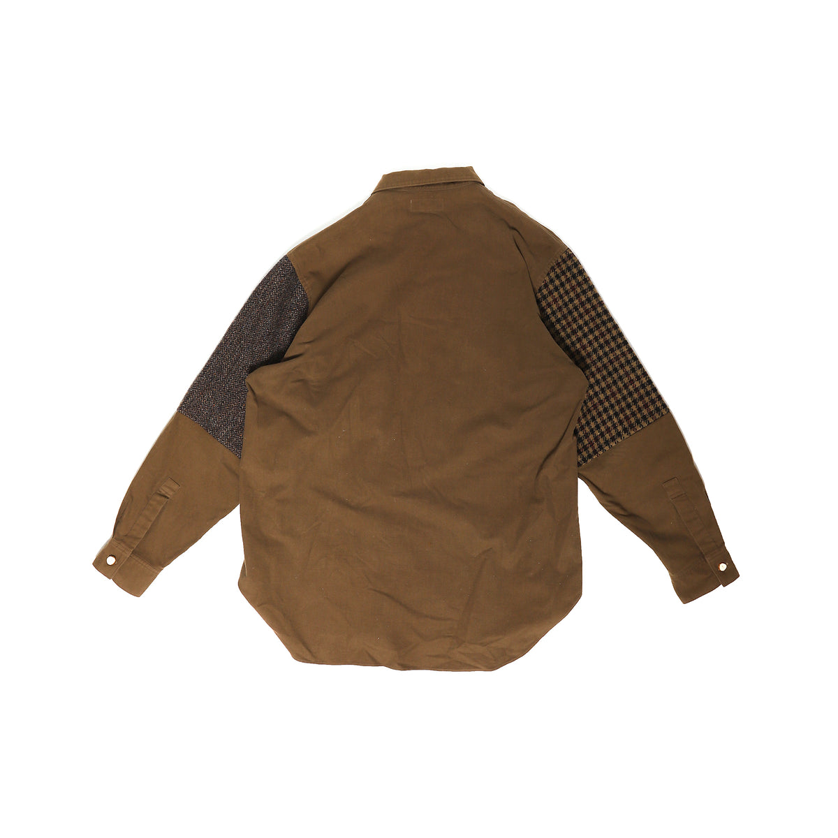Yohji Yamamoto Pour Homme 80s Brown Patchwork Button-Up Shirt