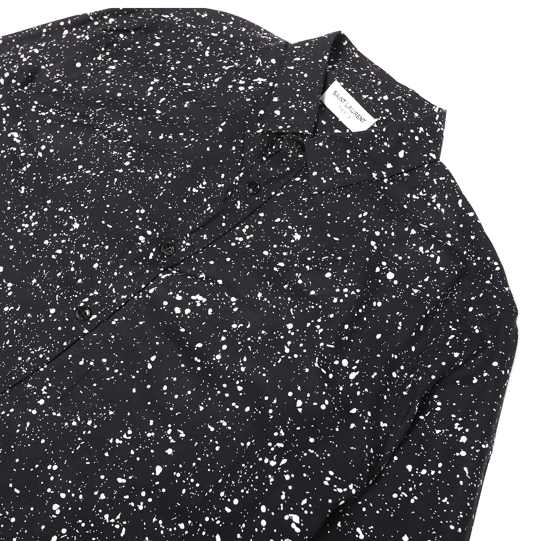 Saint Laurent FW15 Paint Splatter Look Viscose Shirt