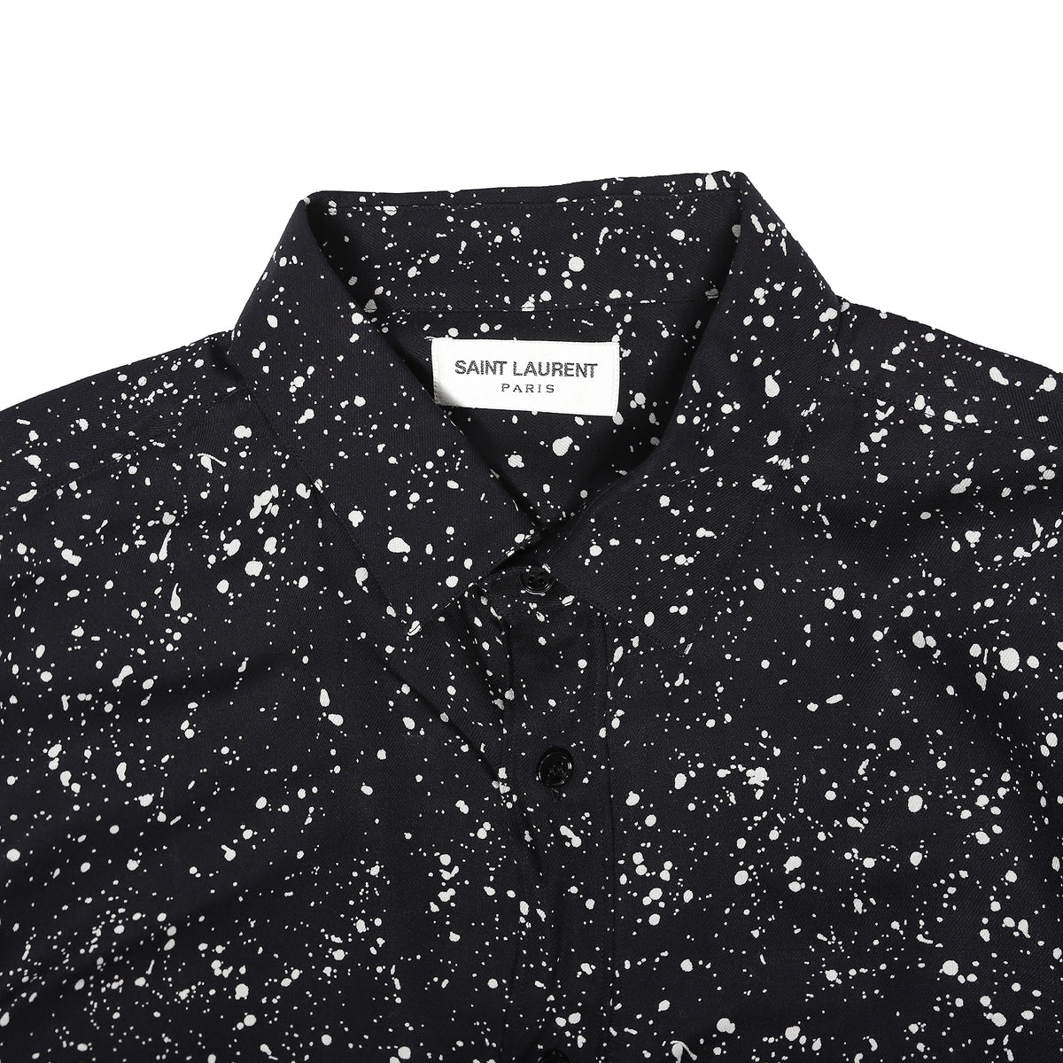 Saint Laurent FW15 Paint Splatter Look Viscose Shirt