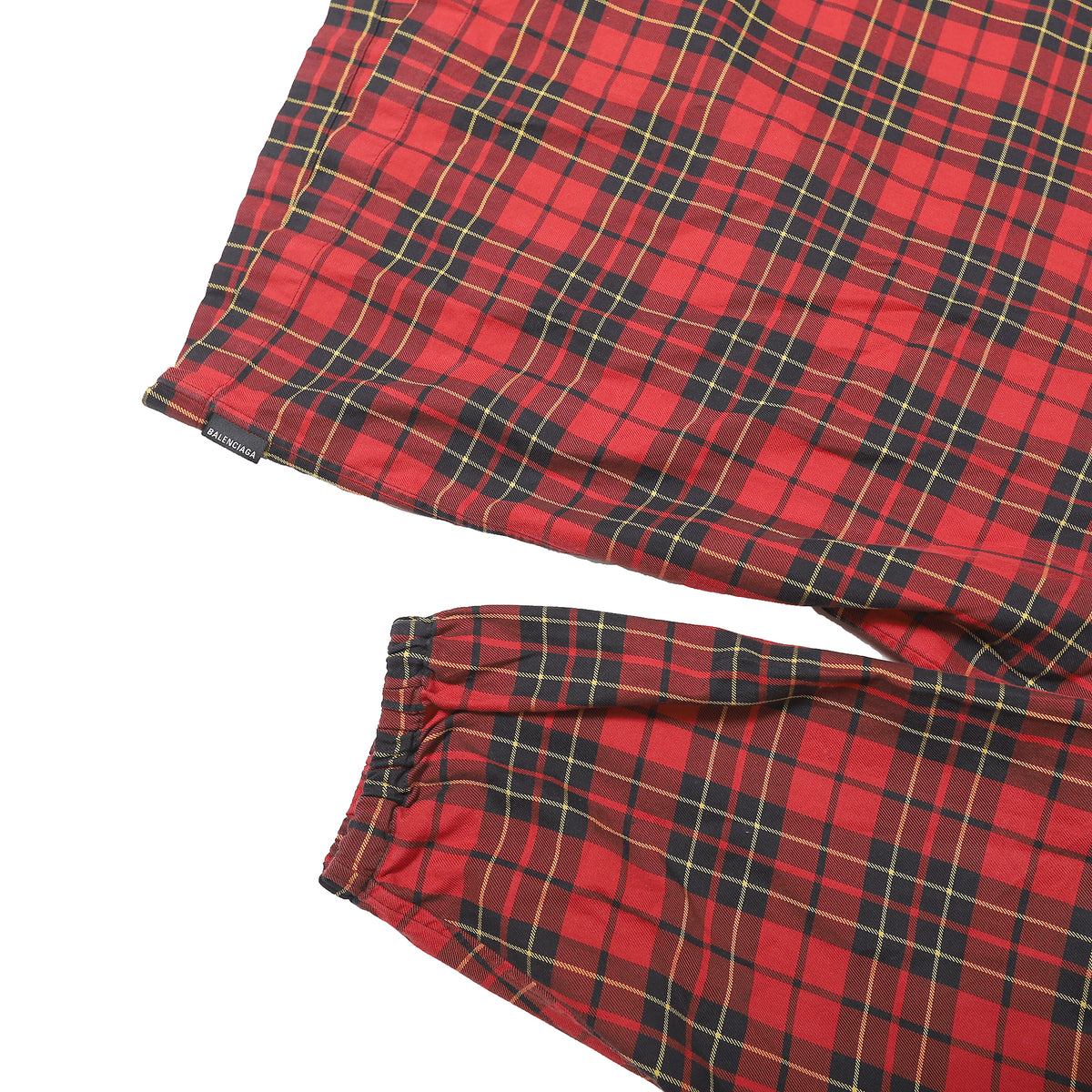 Balenciaga 2018 Plaid Hooded Flannel Shirt
