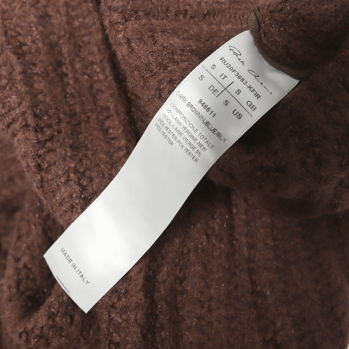 Rick Owens FW20 Brown Knit Hoodie