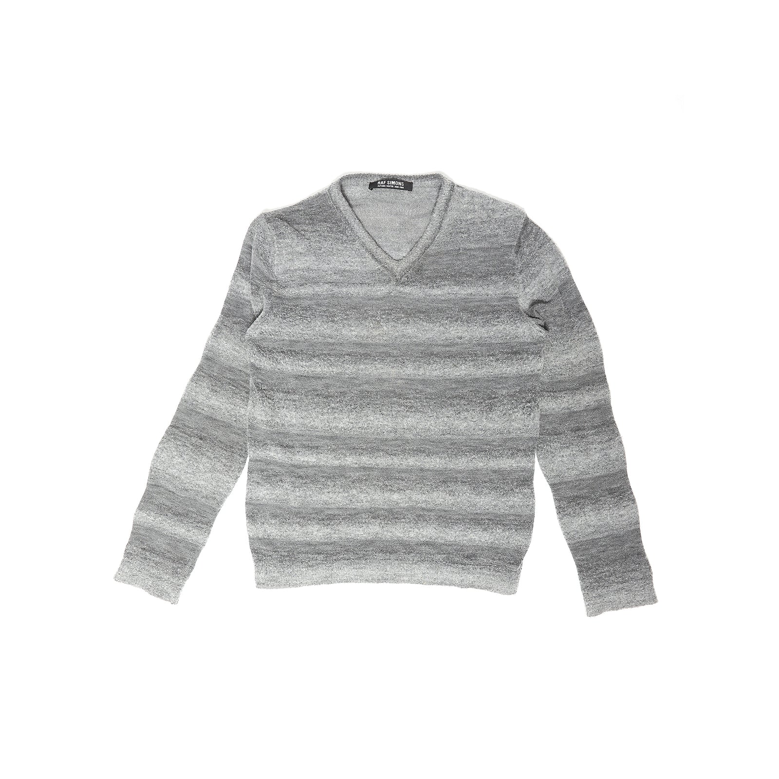 Raf Simons AW08 Degrade Boucle V-Neck Knit Sweater