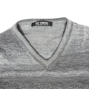 Raf Simons AW08 Degrade Boucle V-Neck Knit Sweater