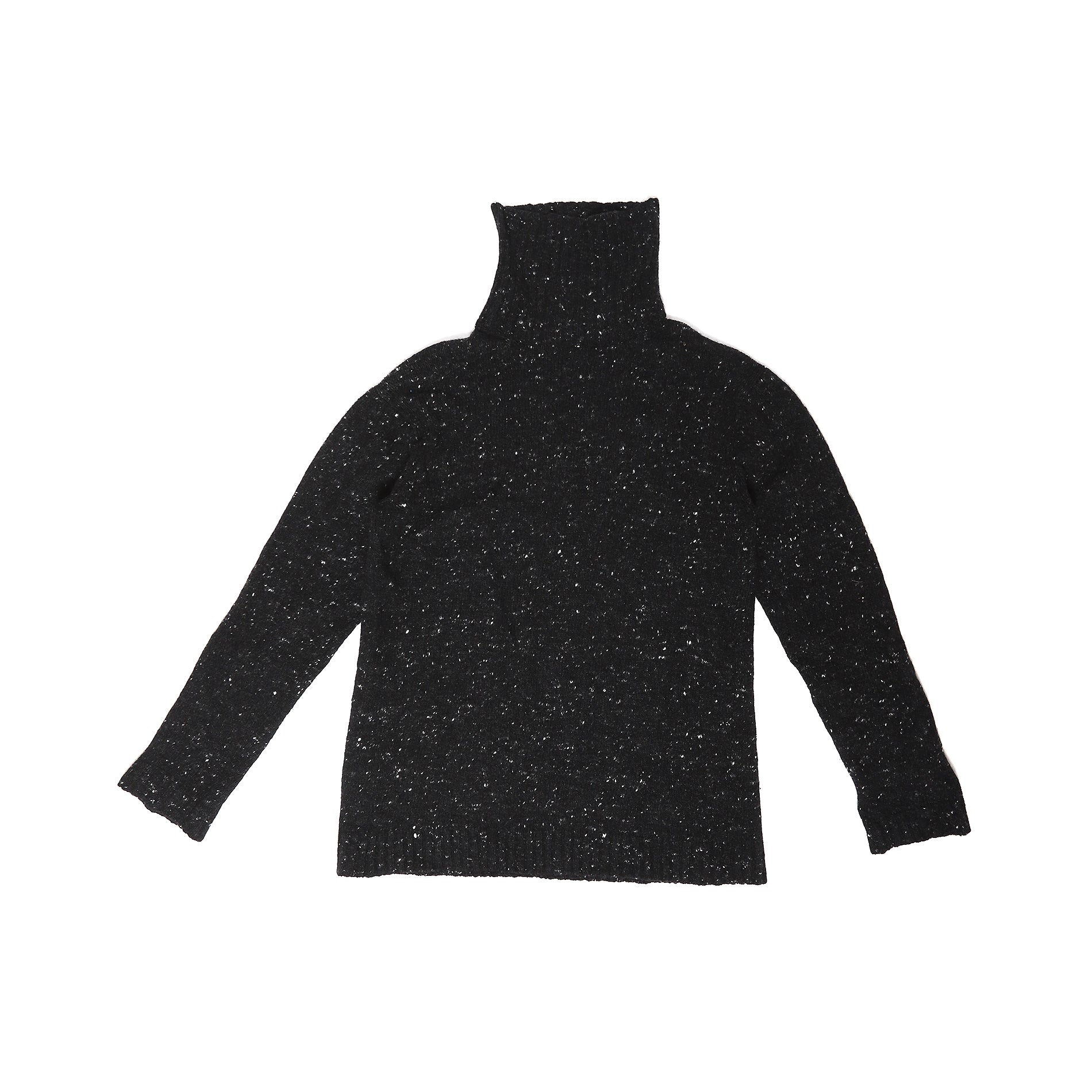 Yohji Yamamoto Pour Homme Black Melange Turtleneck Knit Sweater
