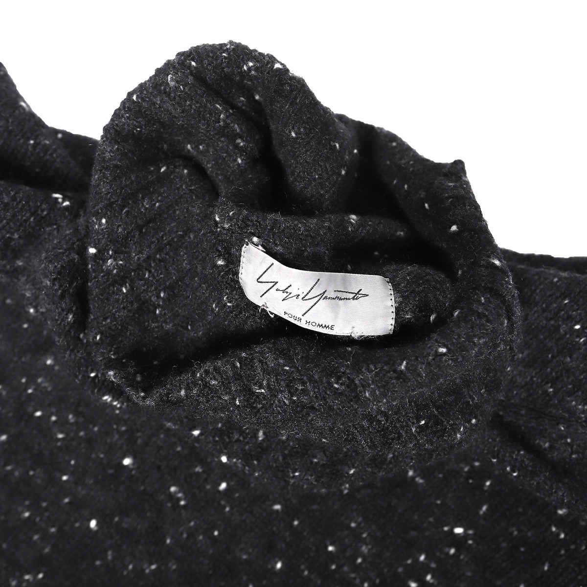 Yohji Yamamoto Pour Homme Black Melange Turtleneck Knit Sweater