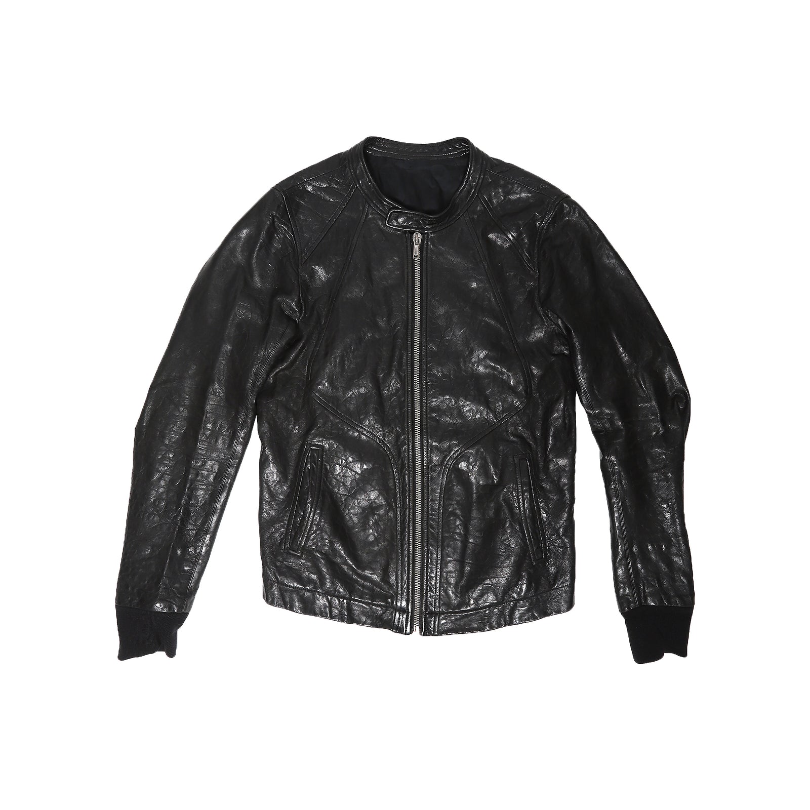 Rick Owens SS10 Hammered Lamb Intarsia Leather Jacket