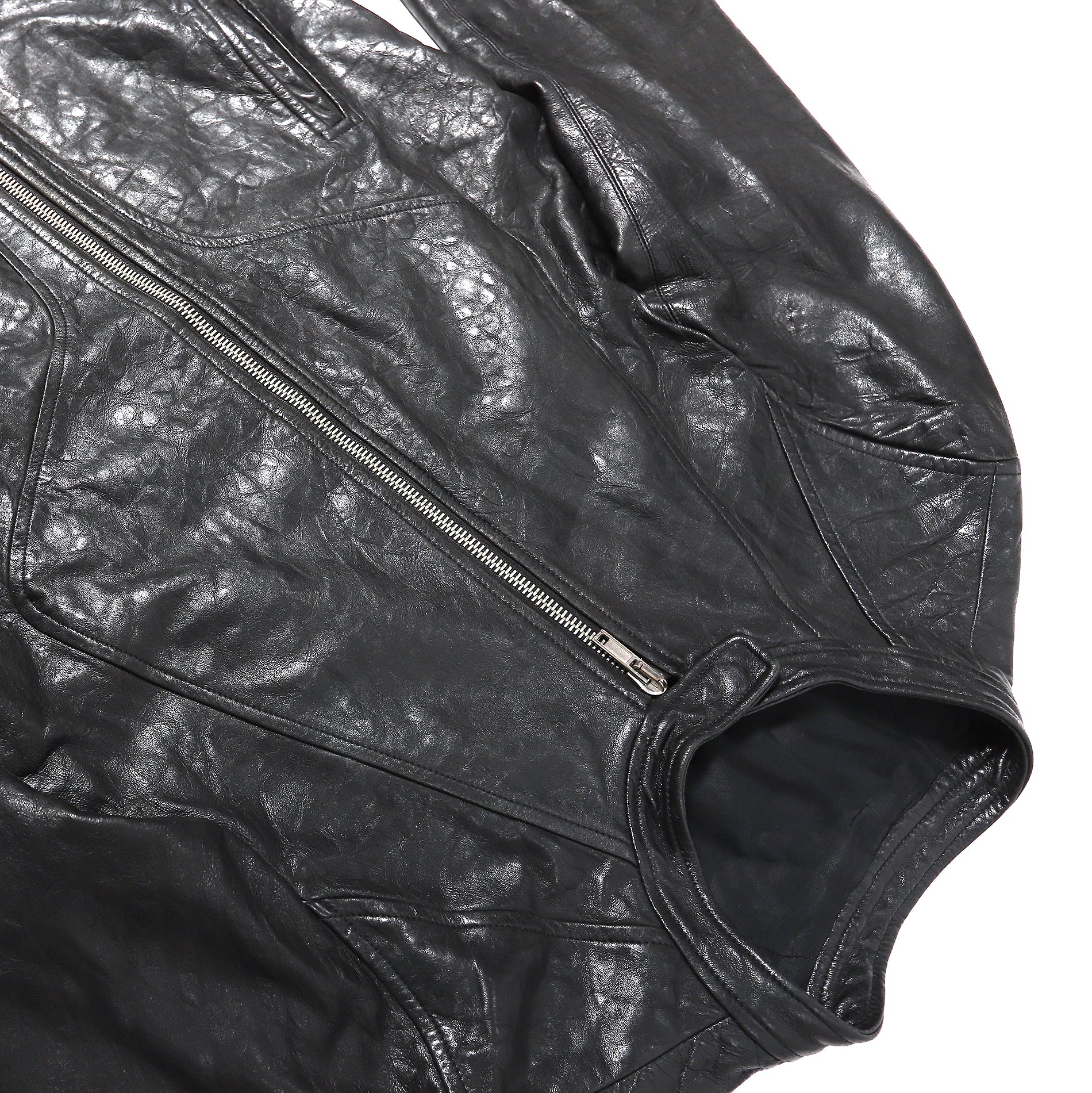 Rick Owens SS10 Hammered Lamb Intarsia Leather Jacket