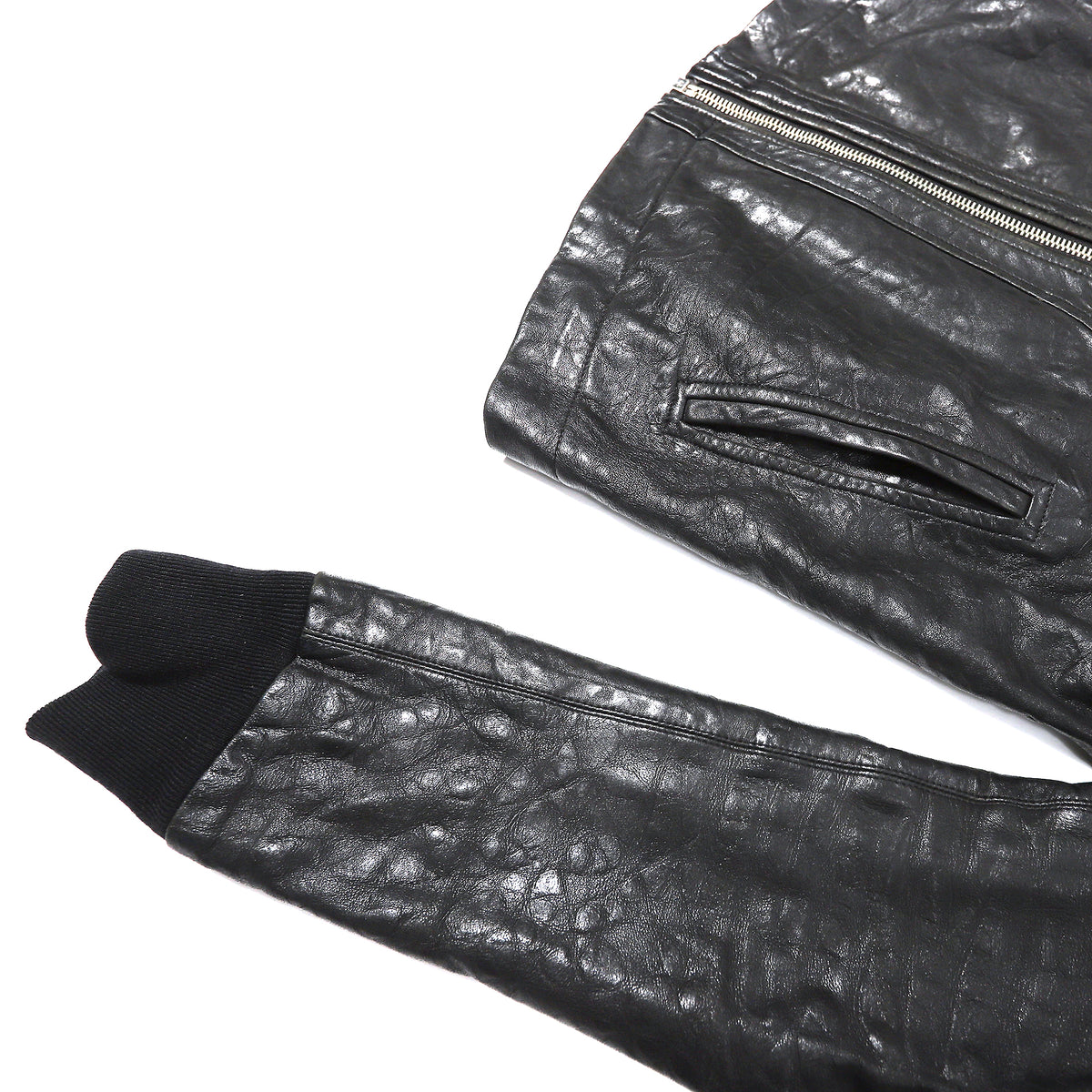 Rick Owens SS10 Hammered Lamb Intarsia Leather Jacket