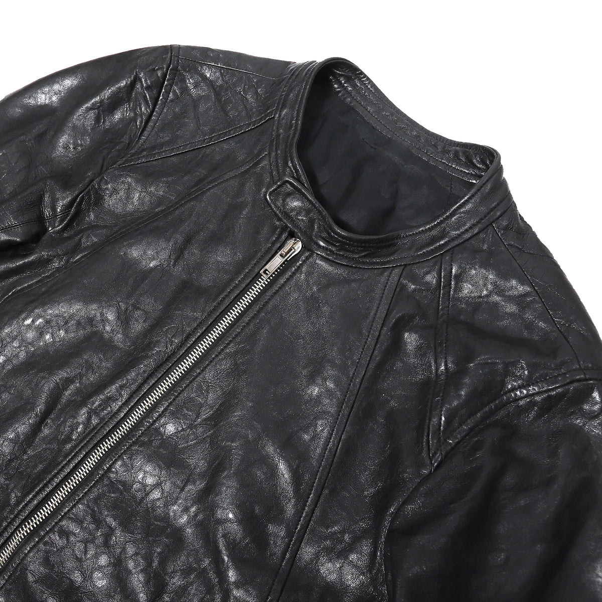 Rick Owens SS10 Hammered Lamb Intarsia Leather Jacket