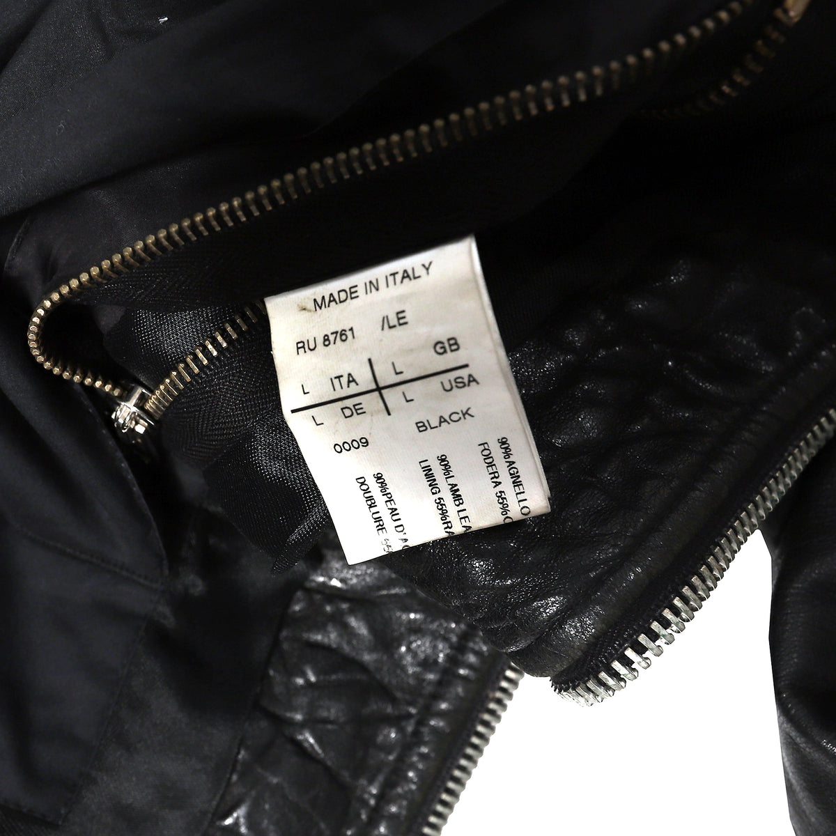 Rick Owens SS10 Hammered Lamb Intarsia Leather Jacket