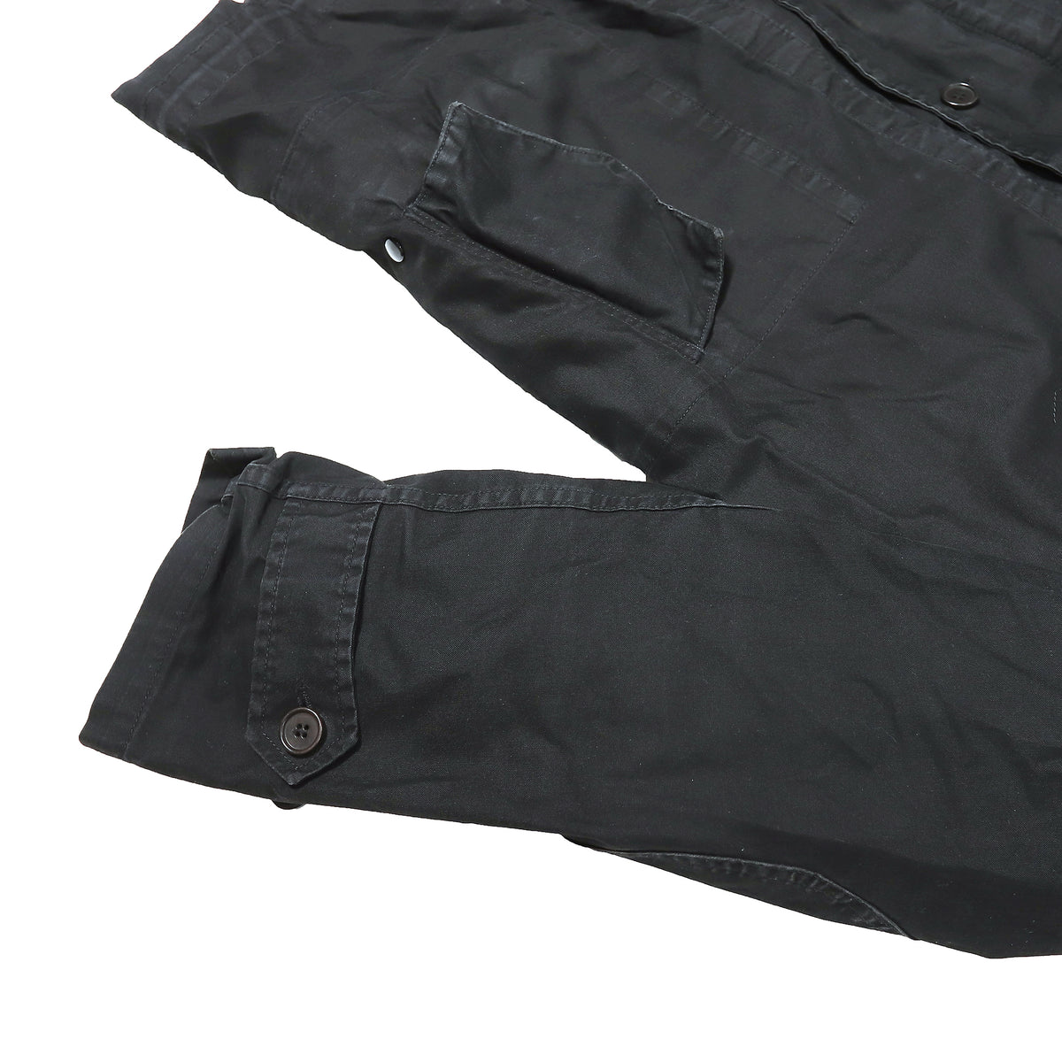 Helmut Lang FW98 Black Bondage Sherpa Lined Military Parka