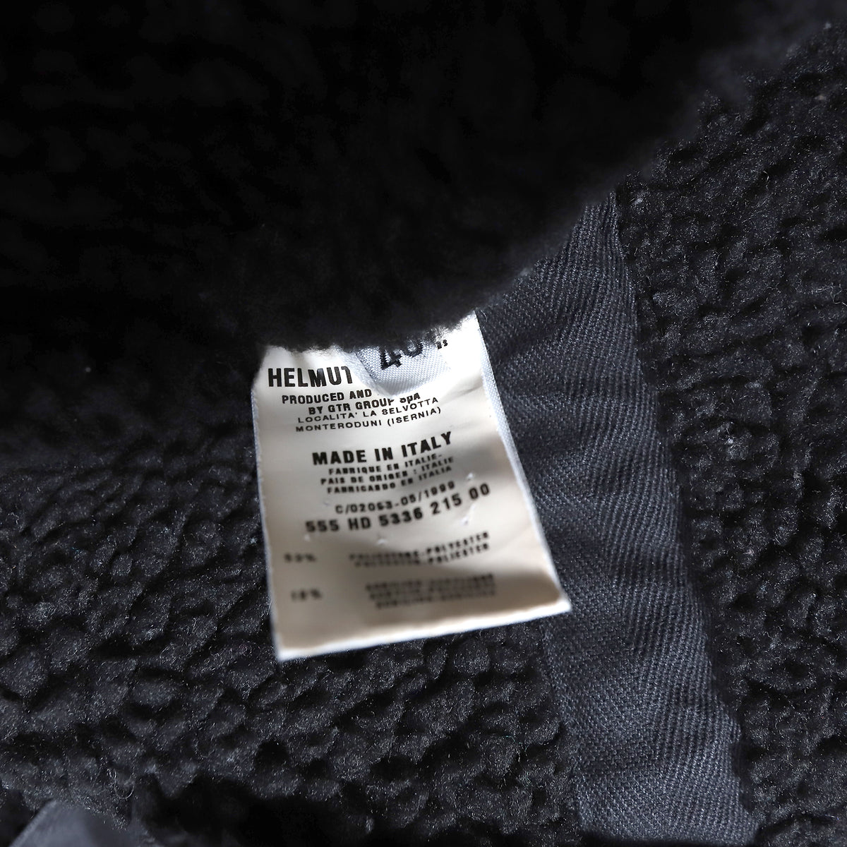 Helmut Lang FW98 Black Bondage Sherpa Lined Military Parka