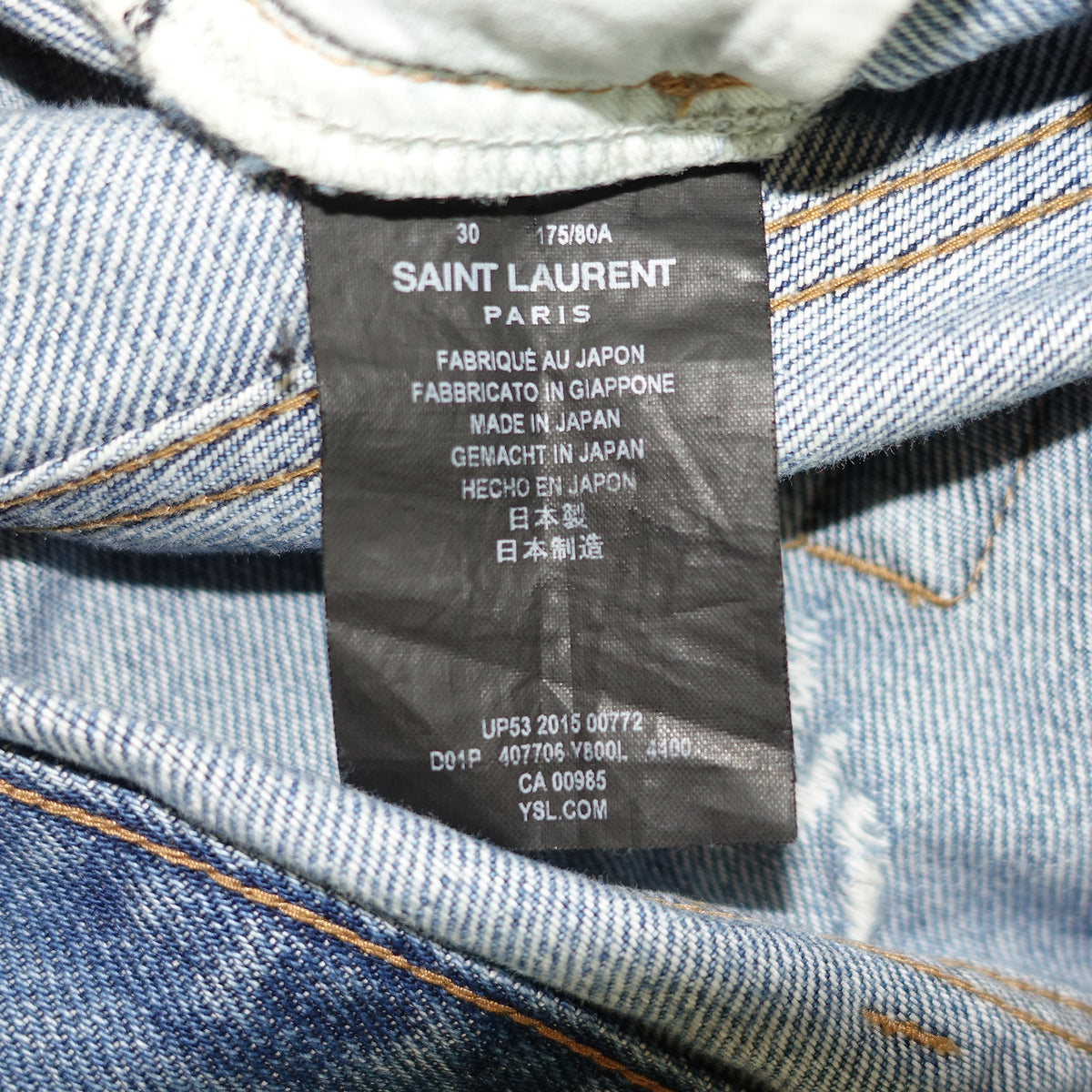 Saint Laurent Paris SS16 Washed Blue Runway Denim