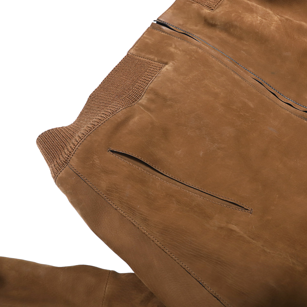 Berluti SS19 Orange Nubuk Leather Bomber