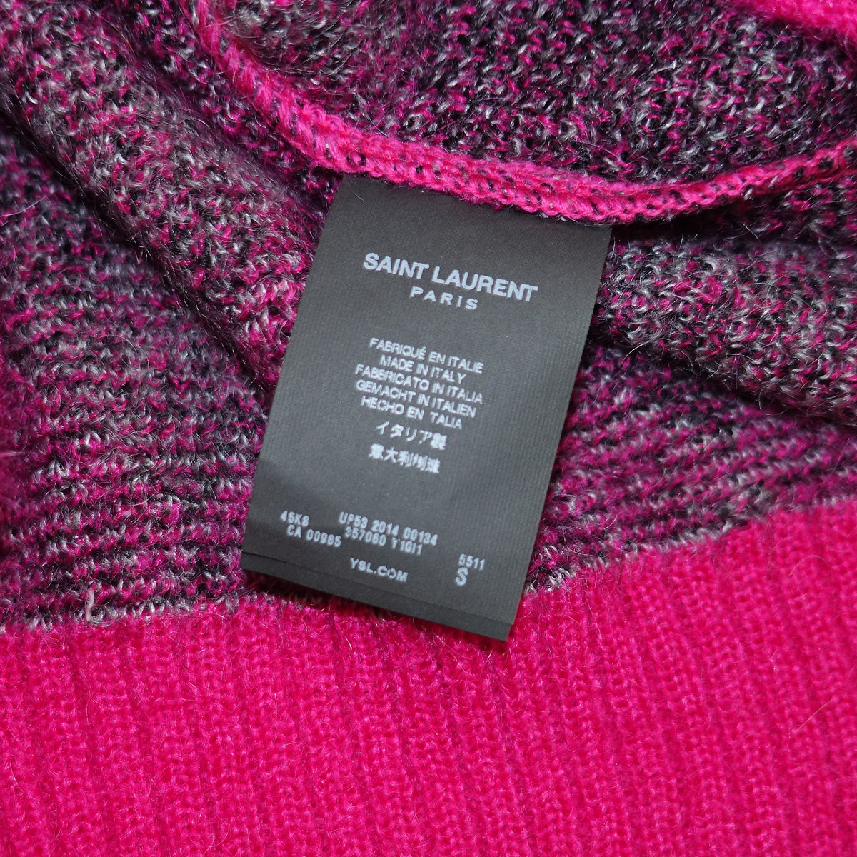 Saint Laurent Paris FW14 Pink Knit Sweater