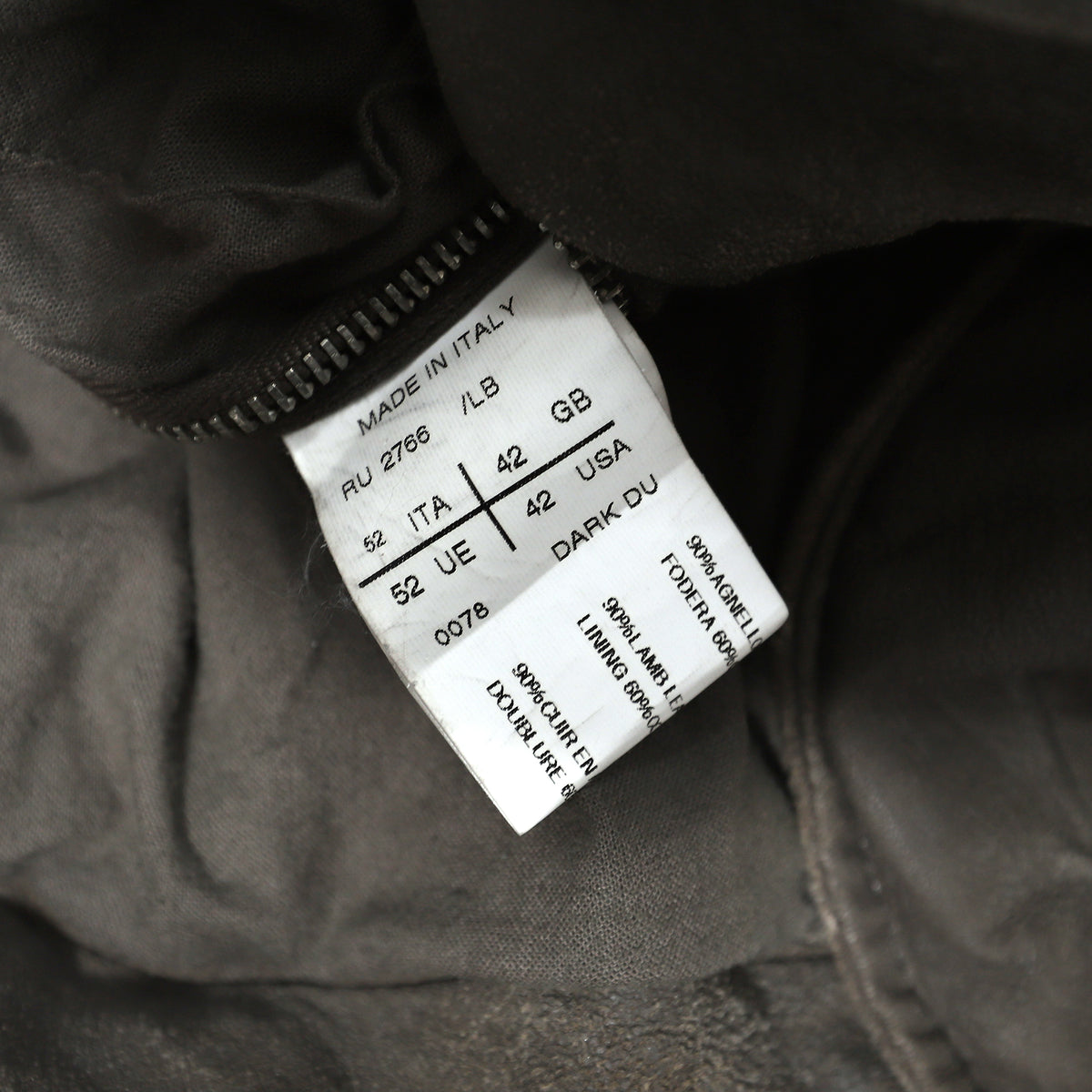 Rick Owens Blistered Lamb Bullet Leather Jacket