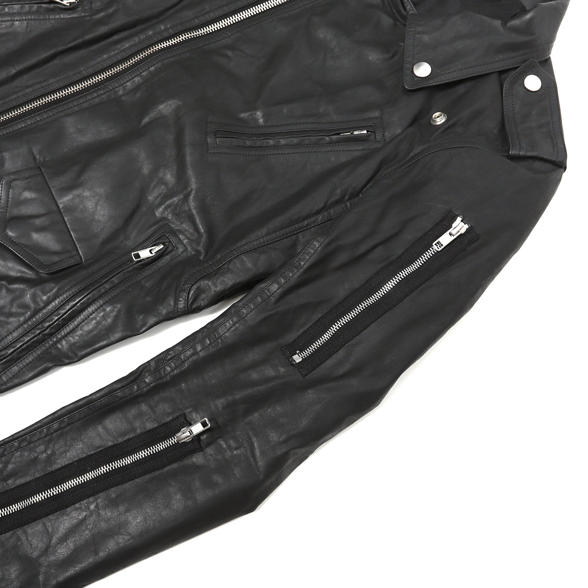 Rick Owens SS16 Washed Calf Multi-Zip Leather Jacket
