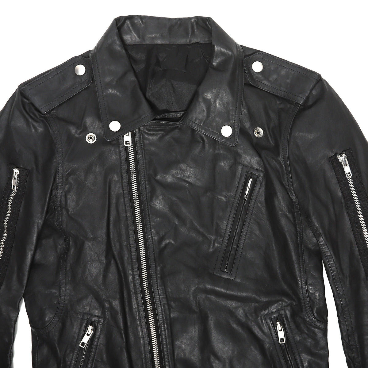 Rick Owens SS16 Washed Calf Multi-Zip Leather Jacket