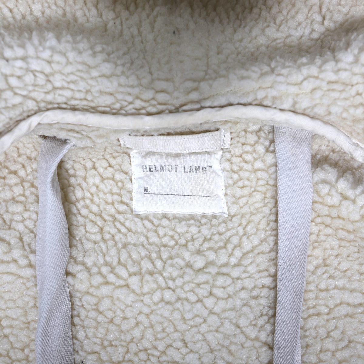 Helmut Lang 2000s Cream Bondage Sherpa Lined Parka
