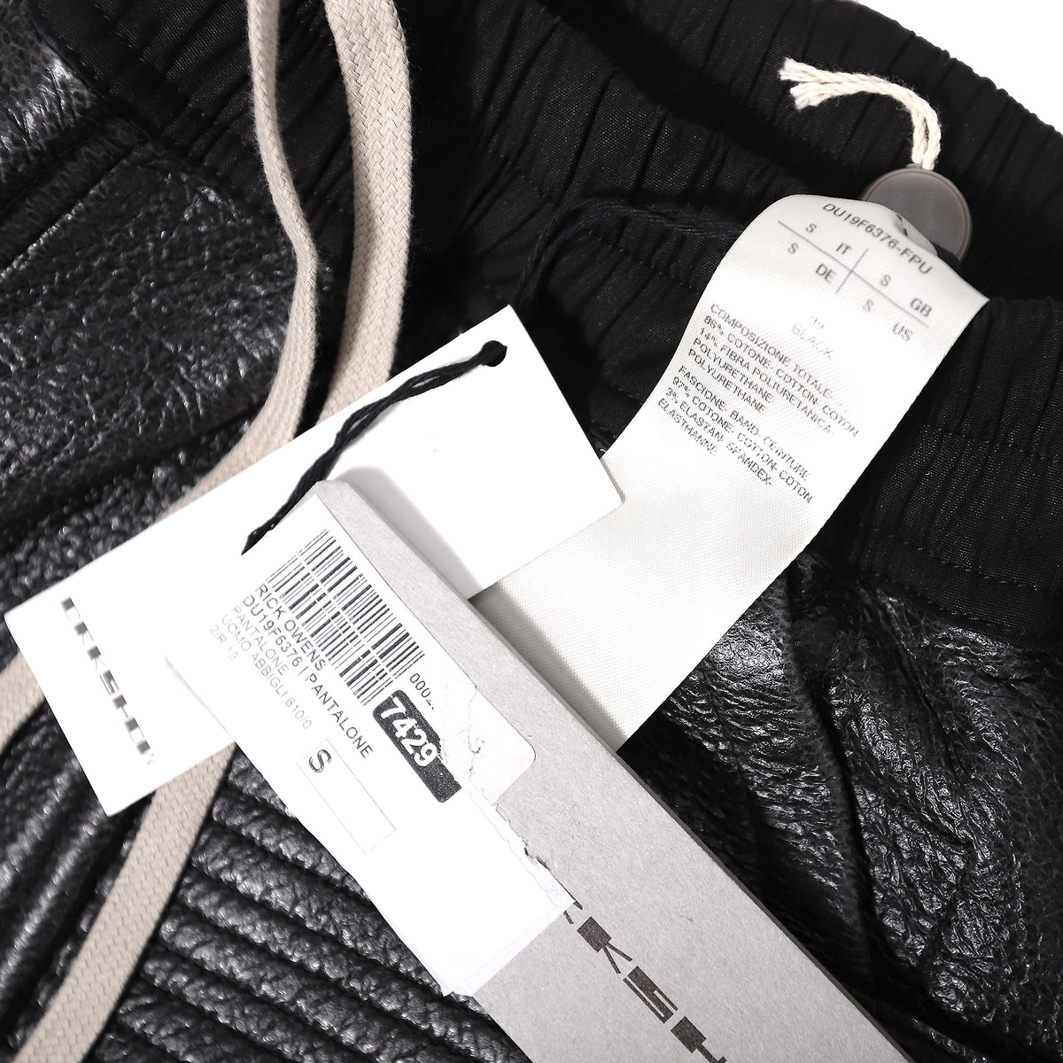 Rick Owens DRKSHDW FW19 Coated Creatch Cargo Pants